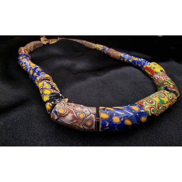 Antique African Millefiori Trade Bead Necklace With Colorful Glass Beads - Picture 4 of 5